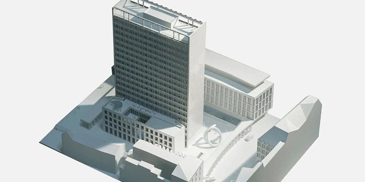 Projection 3D de la Cité administrative de Liège