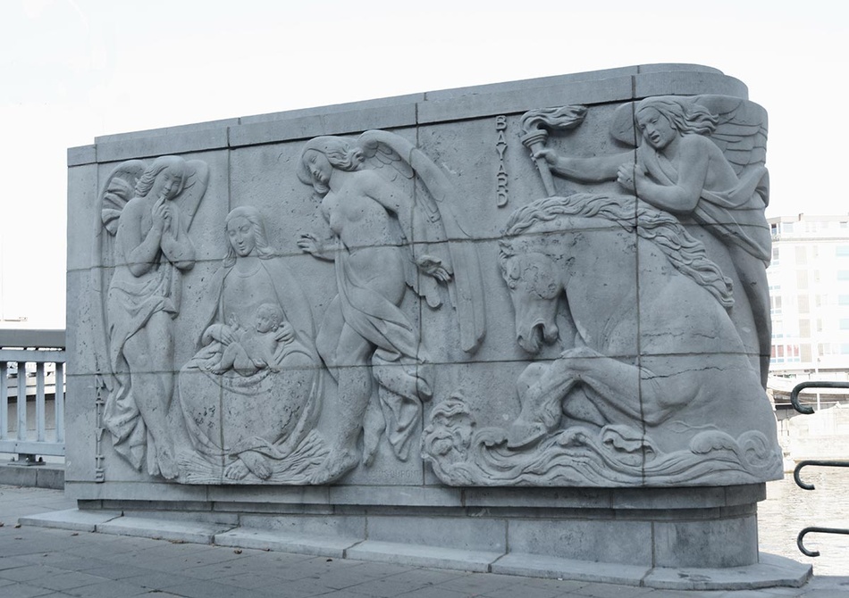 Restauration des bas reliefs du Pont des Arches © Ville de Liège - Urbanisme - JP Ers