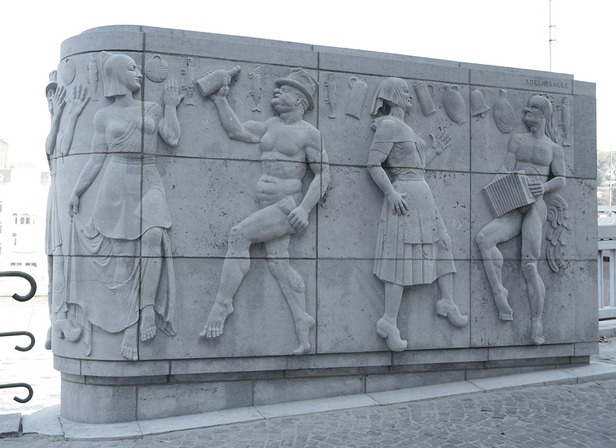 Restauration des bas reliefs du Pont des Arches © Ville de Liège - Urbanisme - JP Ers