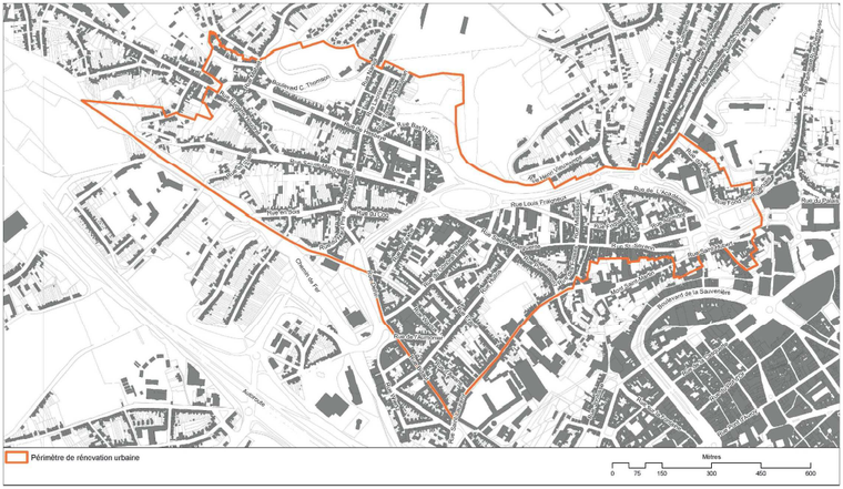Périmètre de l'opération de rénovation urbaine de Sainte-Marguerite