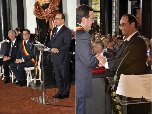 Le Président de la République française remet la Légion d'honneur au Bourgmestre de la Ville de Liège