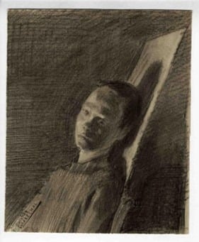 Marechal F, Garçon au fauteuil,  fusain sur papier, 1889.