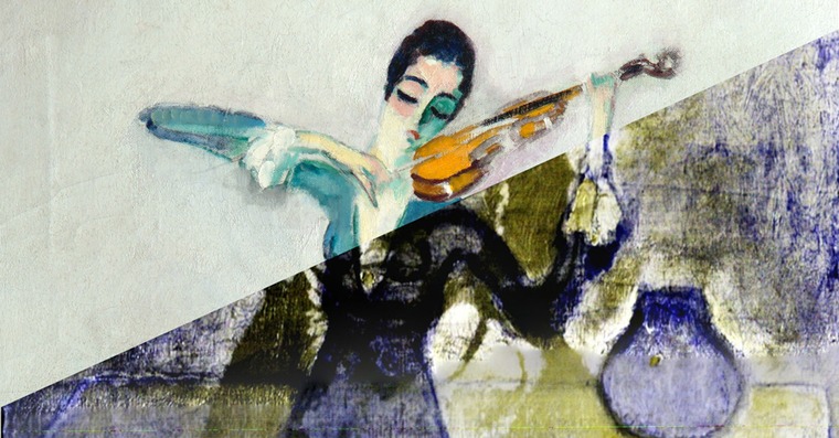 Kees Van Dongen, La Violoniste, vers 1922 © Musée des Beaux-Arts de Liège / La Boverie - Radiographie infrarouge de La Violoniste © Centre Européen d'Archéométrie – ULiège