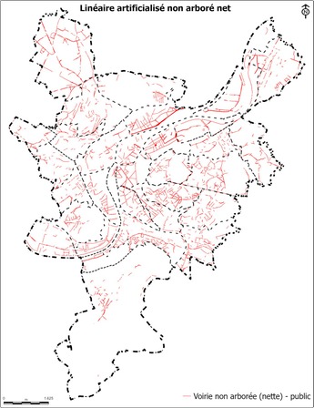Linéaire artificialisé non arboré net
Source: ISSeP - UcLouvain